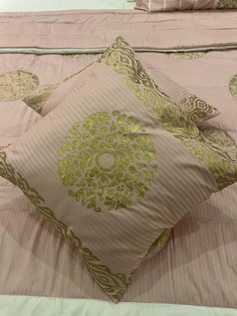 IV605 Luxury Cotton Satin Comforter Set - With Block Printing