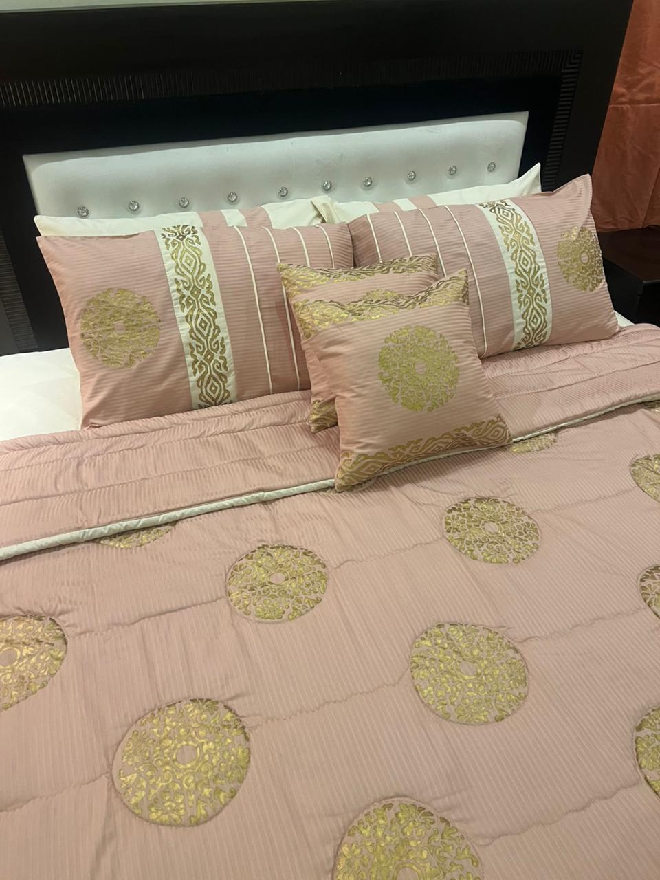 IV605 Luxury Cotton Satin Comforter Set - With Block Printing