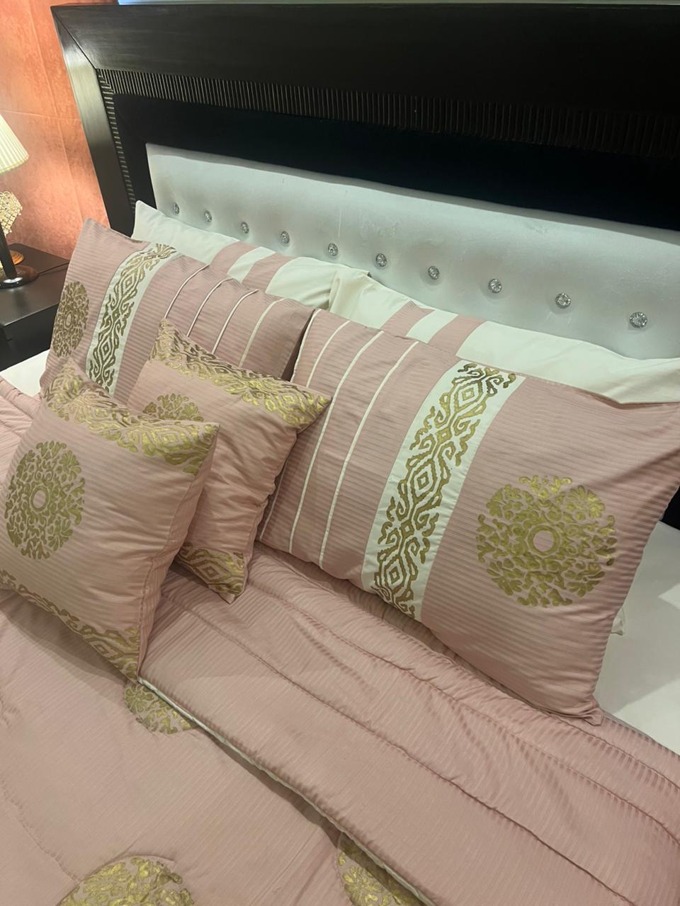IV605 Luxury Cotton Satin Comforter Set - With Block Printing