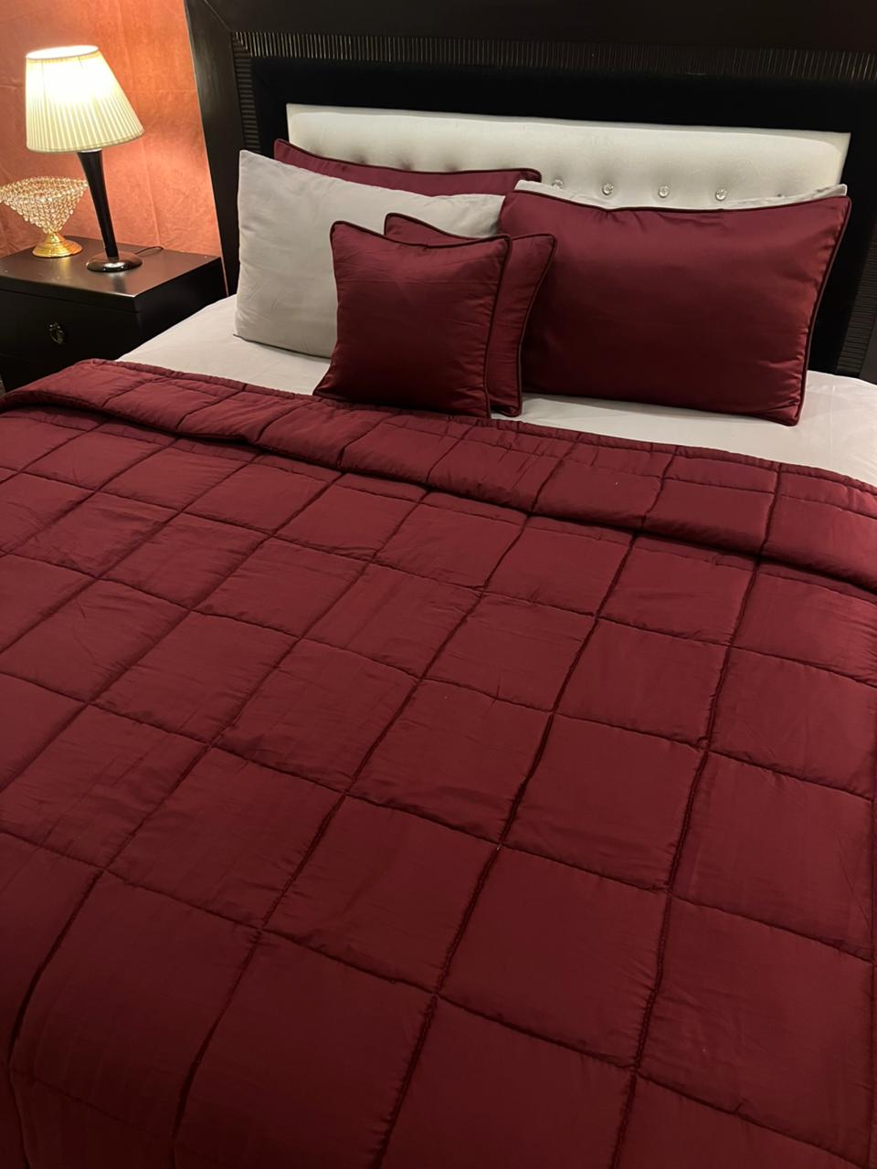 IV569 Luxury Cotton Satin Comforter Set - Light Filling