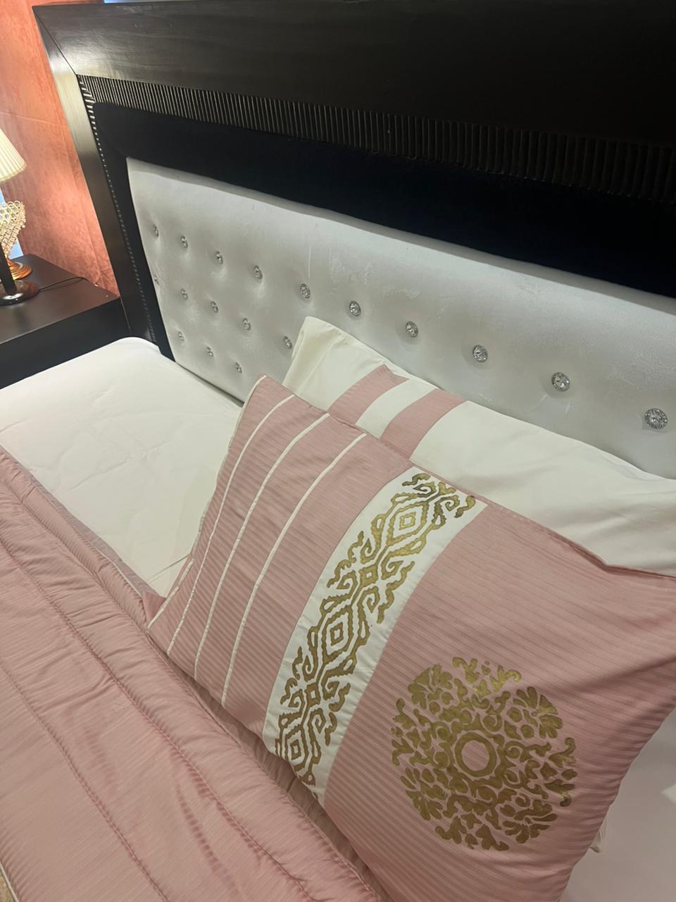 IV605 Luxury Cotton Satin Comforter Set - With Block Printing