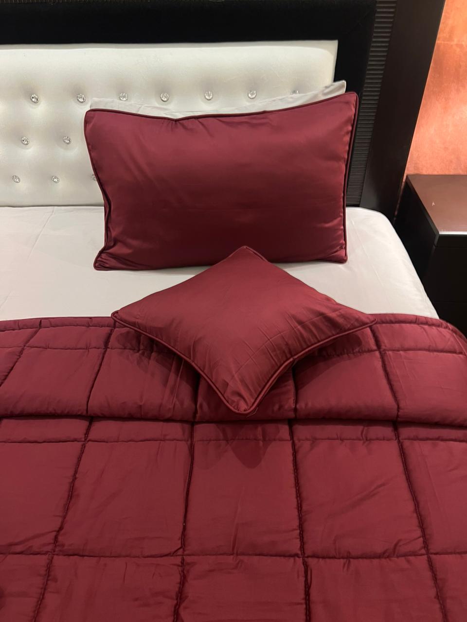 IV569 Luxury Cotton Satin Comforter Set - Light Filling