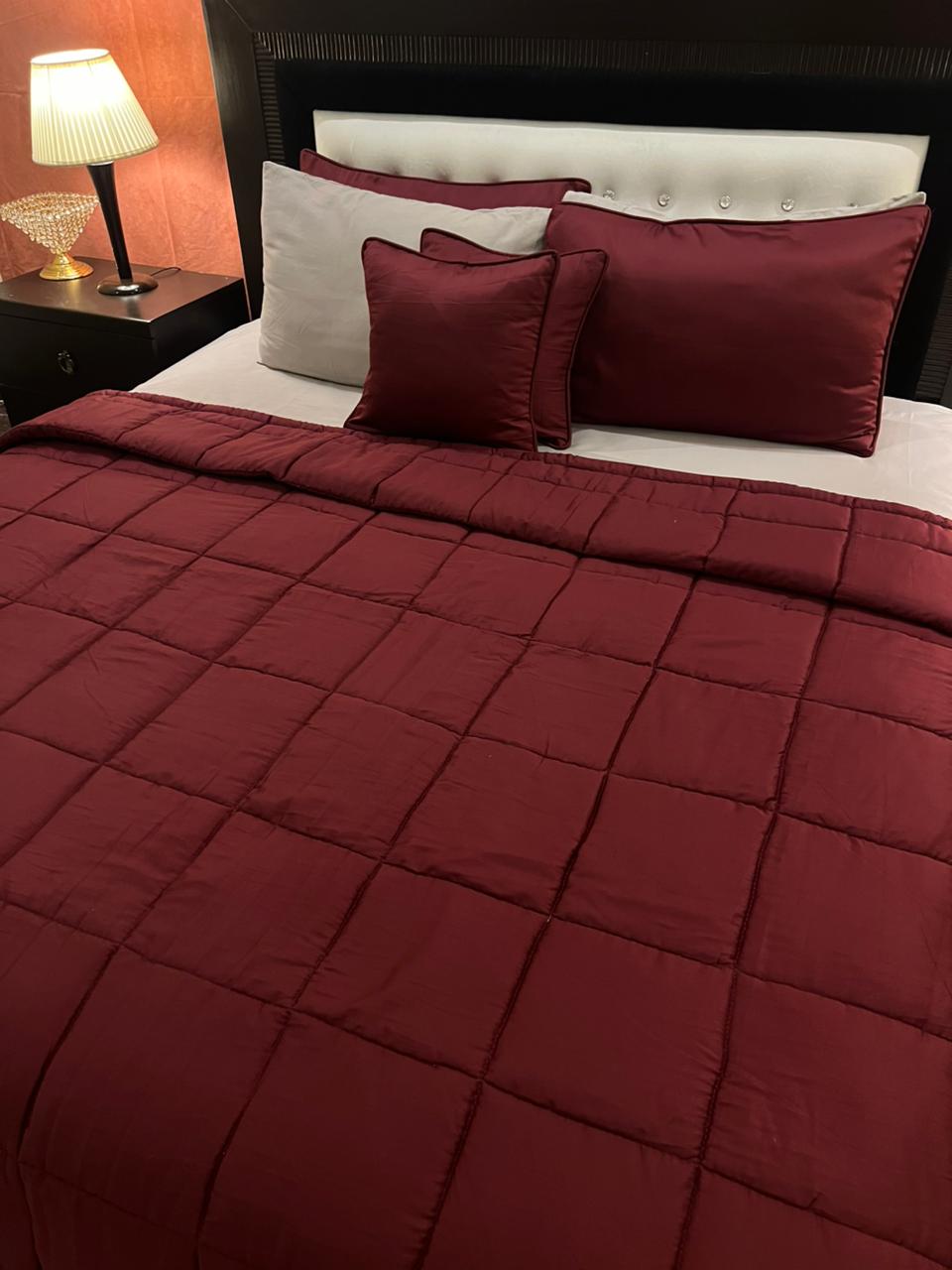 IV569 Luxury Cotton Satin Comforter Set - Light Filling