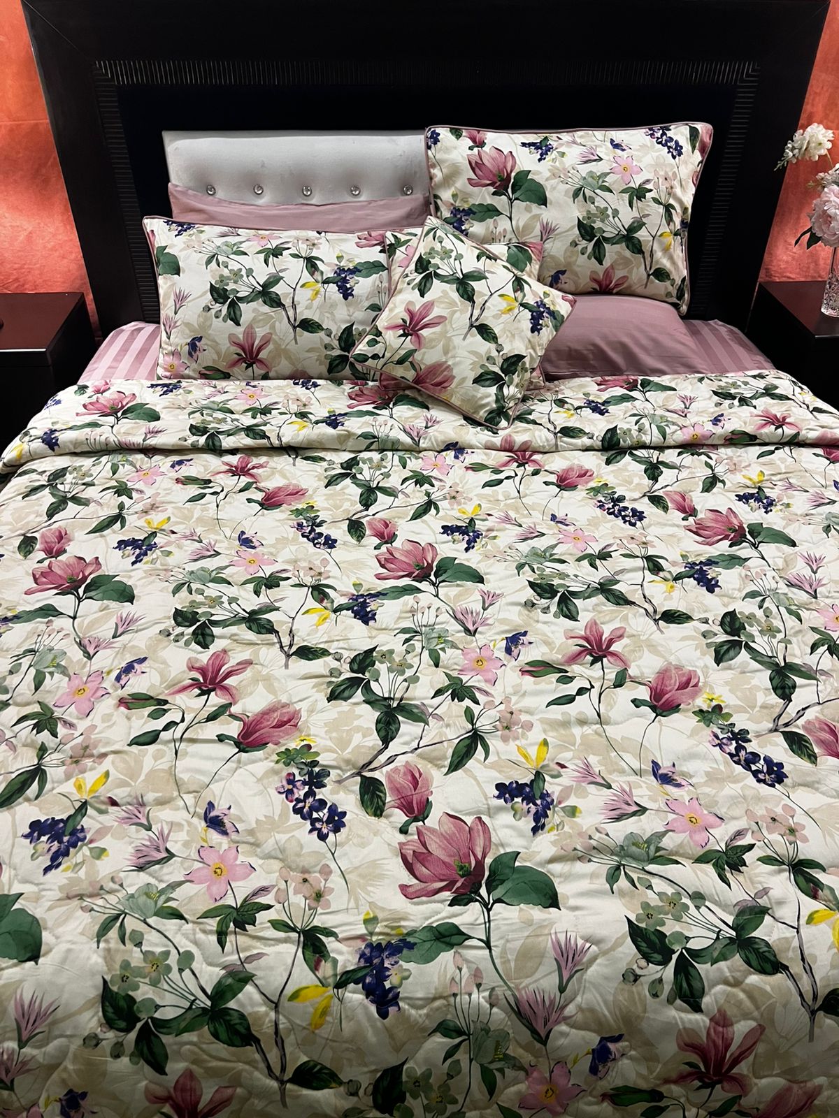 IV645 Luxury Cotton Satin Comforter Set - Light Filling