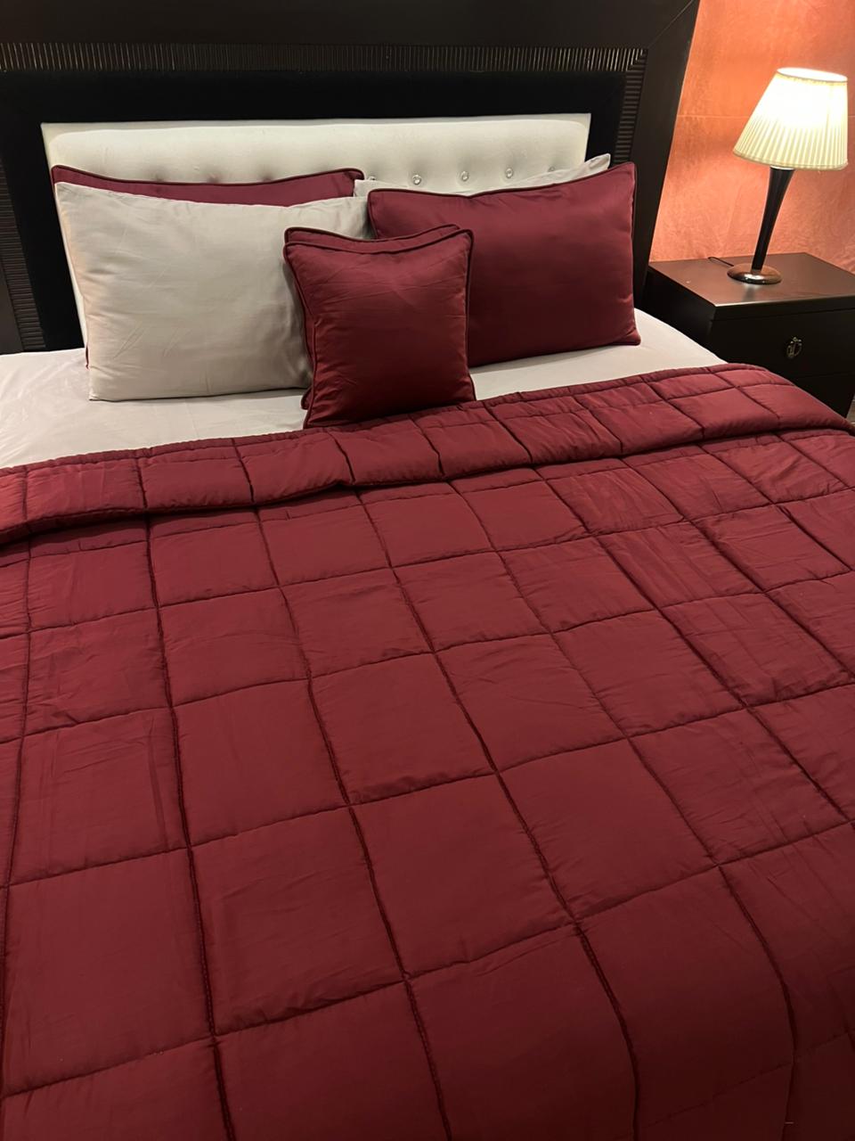 IV569 Luxury Cotton Satin Comforter Set - Light Filling