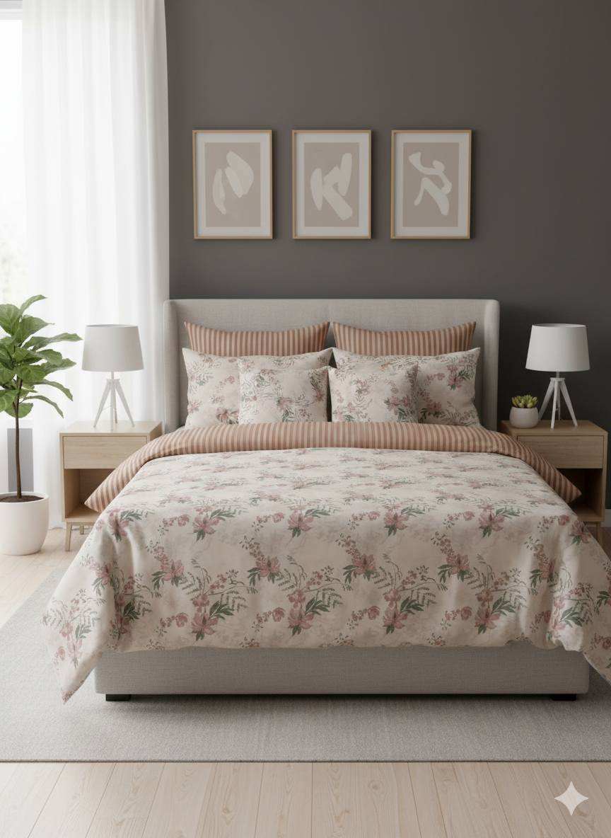 IV749 Cotton Comforter Set - Light Filling