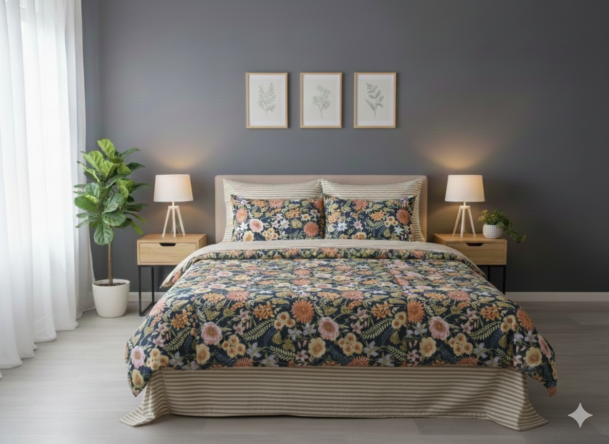 IV750 Cotton Comforter Set - Light Filling