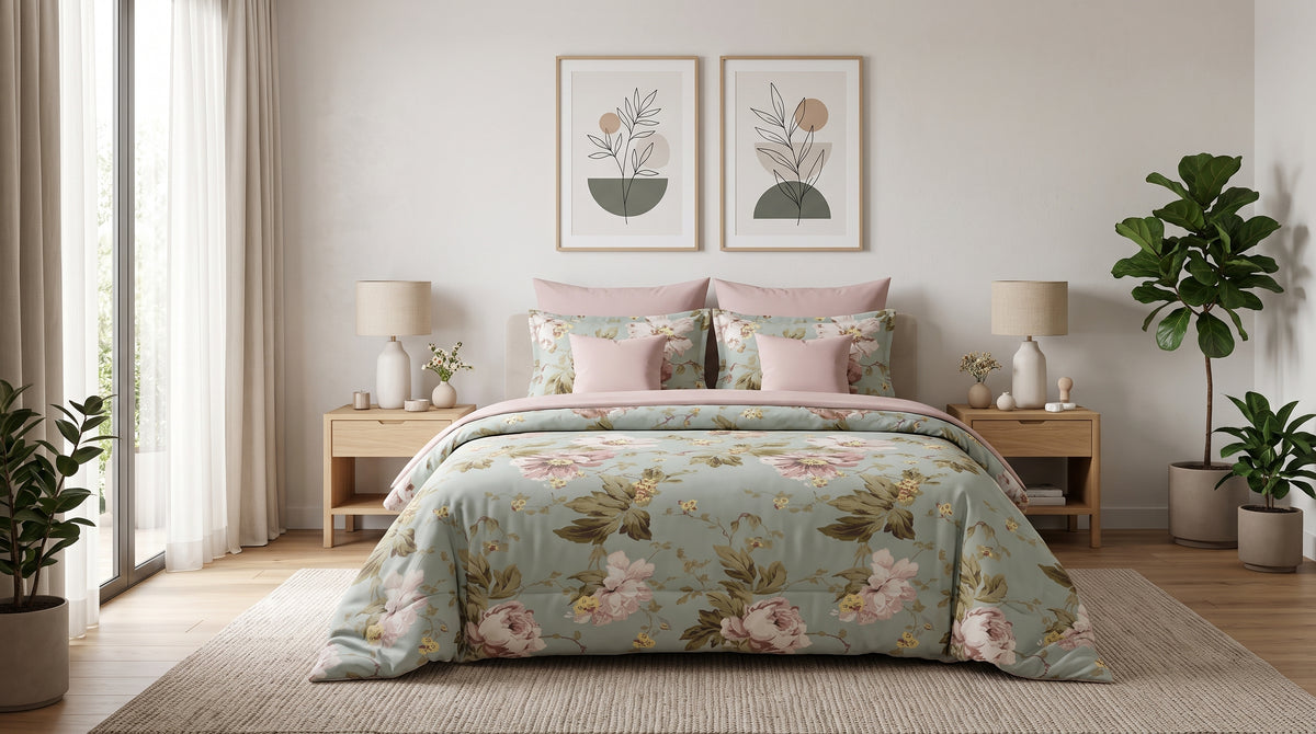 Vintage Pastel Peony Duvet Cover Set