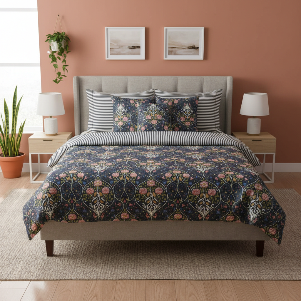 IV802 Cotton Duvet Cover Set - Without Filling