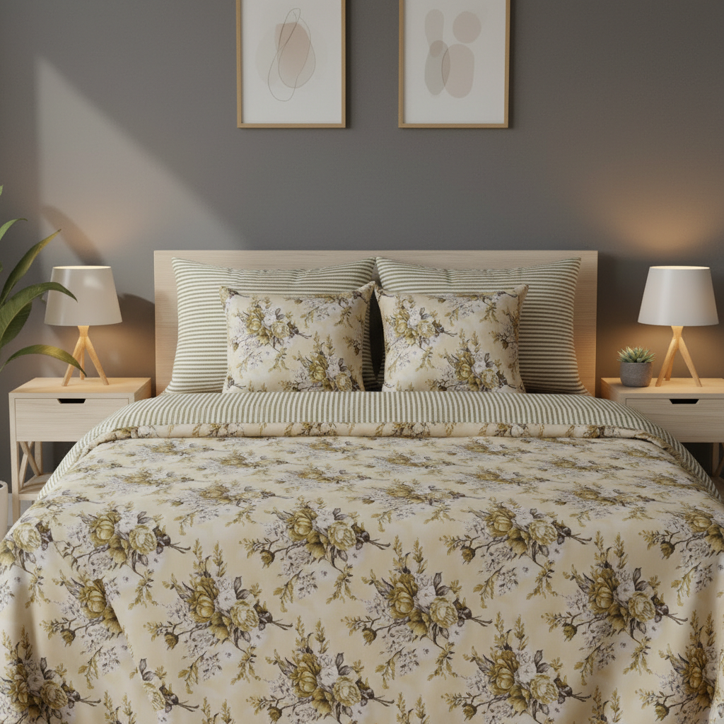 IV794 Cotton Comforter Set - Light Filling