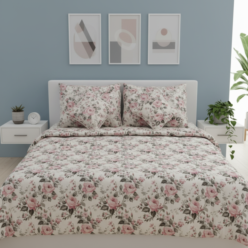 IV675 Cotton Comforter Set - Light Filling