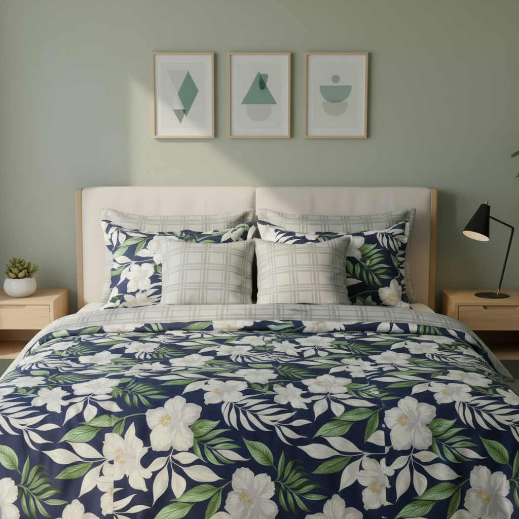 IV837 Cotton Comforter Set - Light Filling