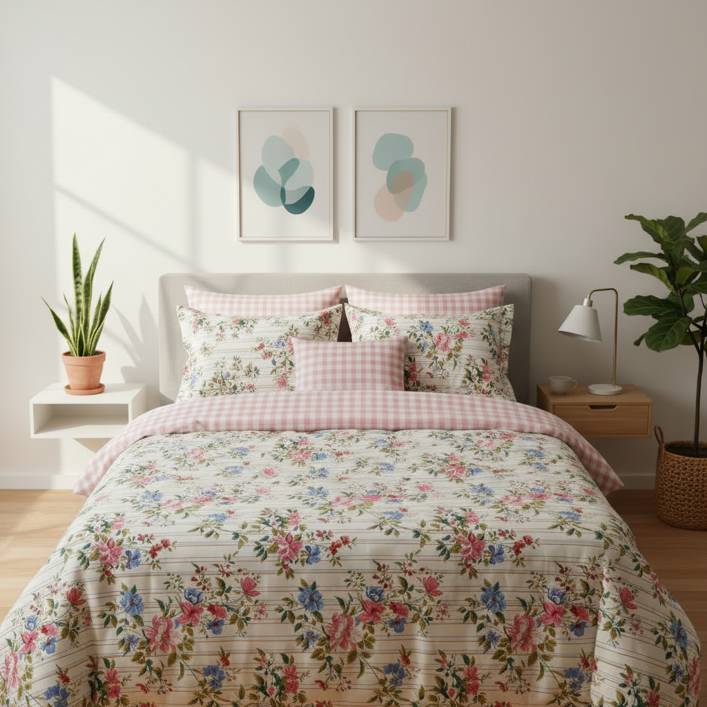 IV835 Cotton Comforter Set - Light Filling