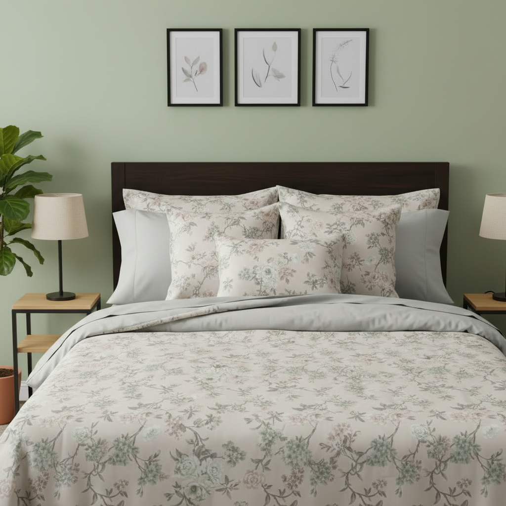 IV810 Luxury Cotton Satin Comforter Set - Light Filling