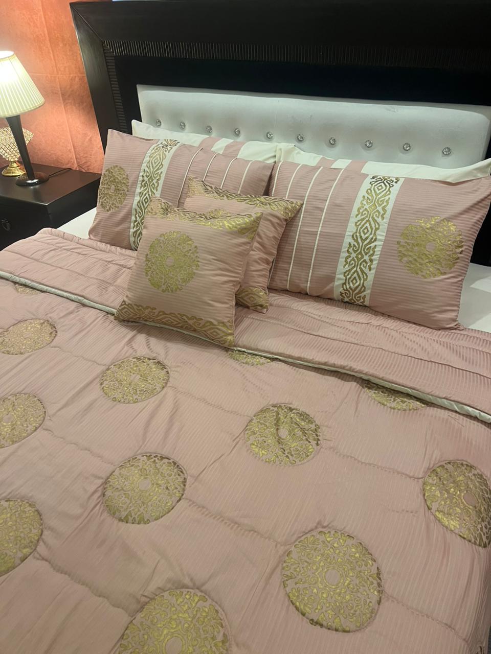 IV605 Luxury Cotton Satin Comforter Set - With Block Printing