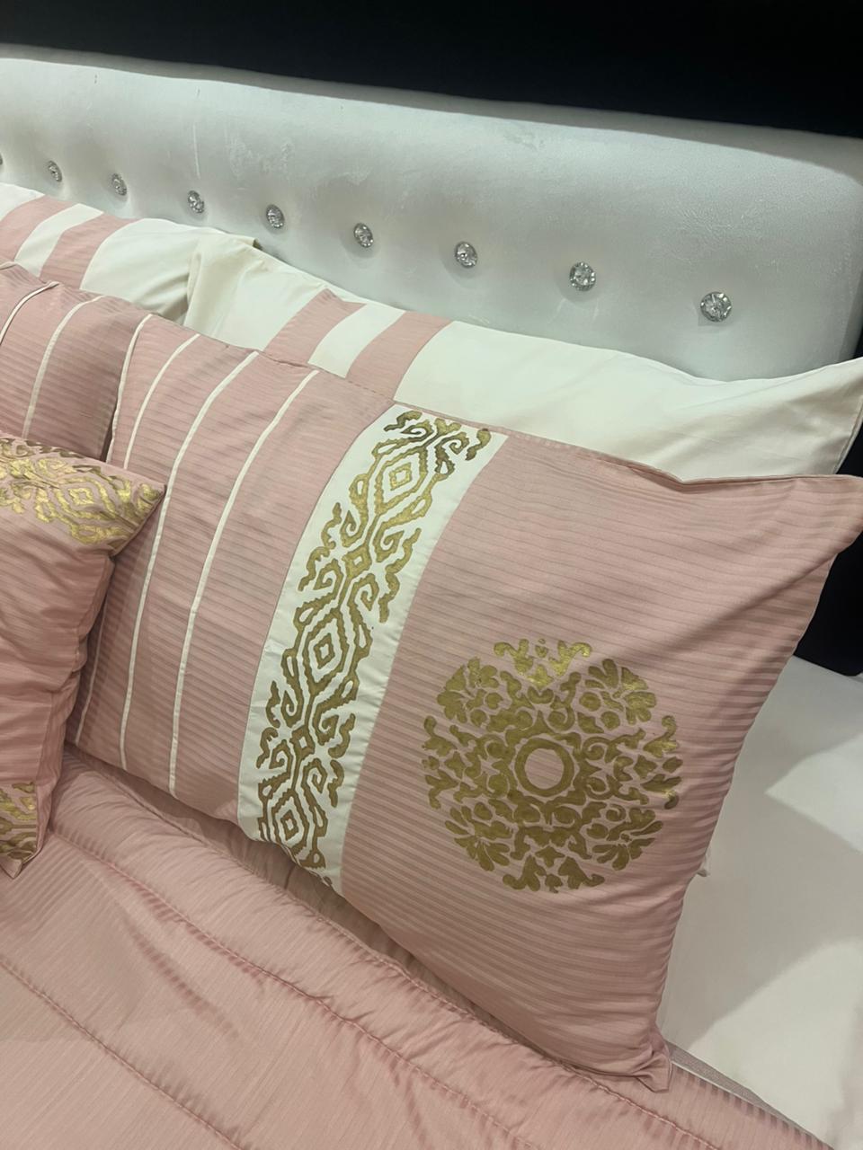 IV605 Luxury Cotton Satin Comforter Set - With Block Printing