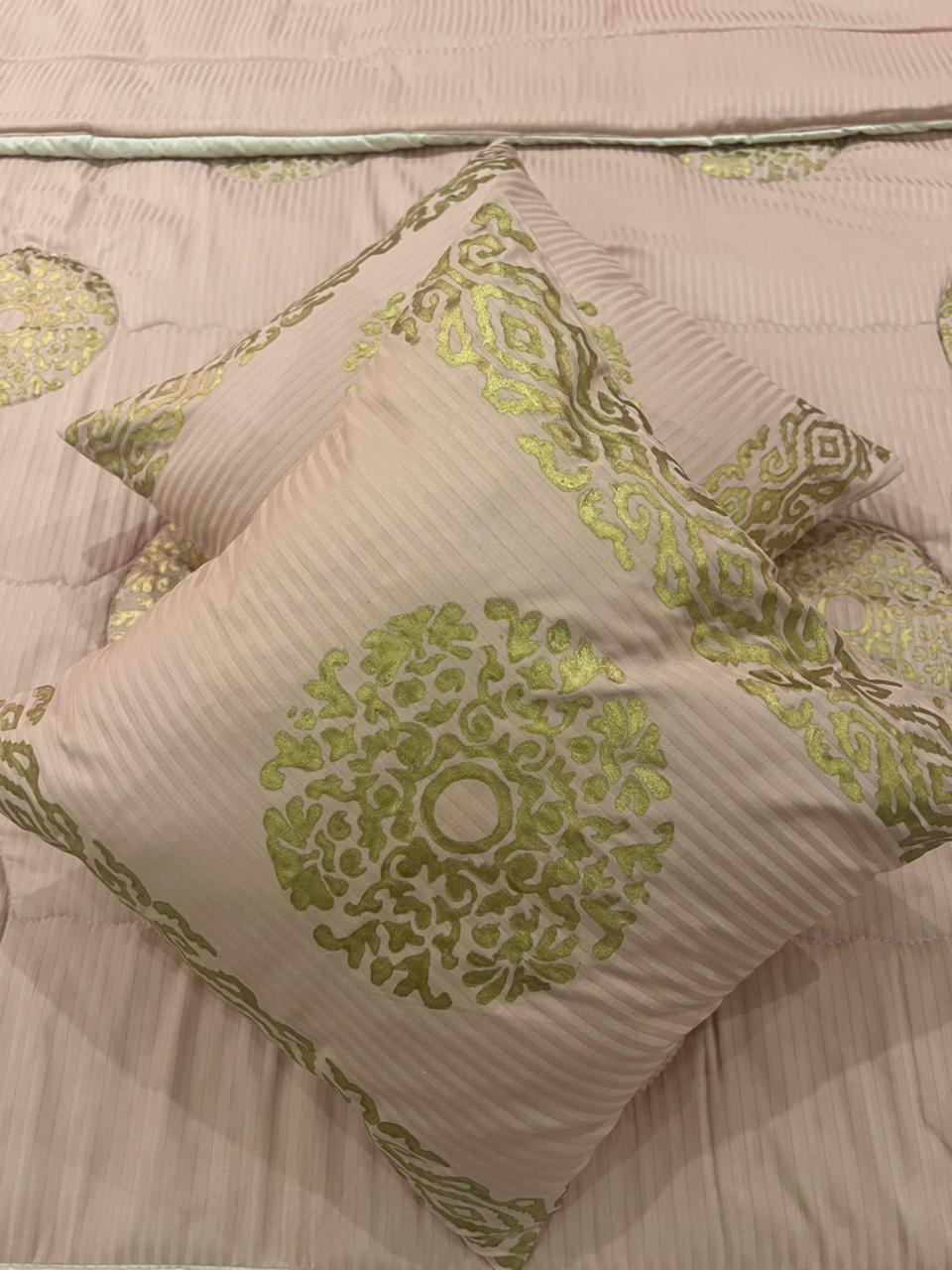IV605 Luxury Cotton Satin Comforter Set - With Block Printing