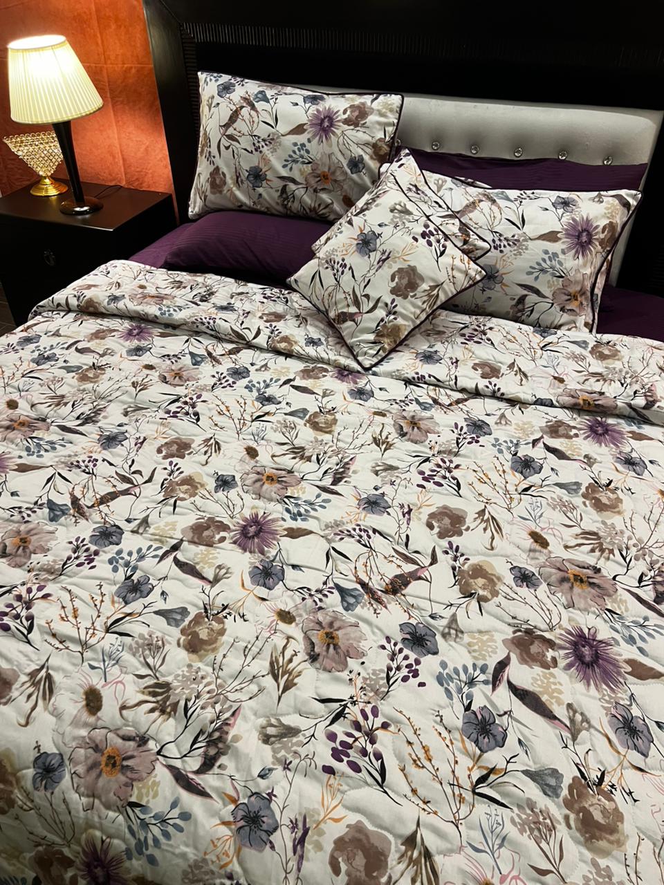 IV644 Luxury Cotton Satin Comforter Set - Light Filling