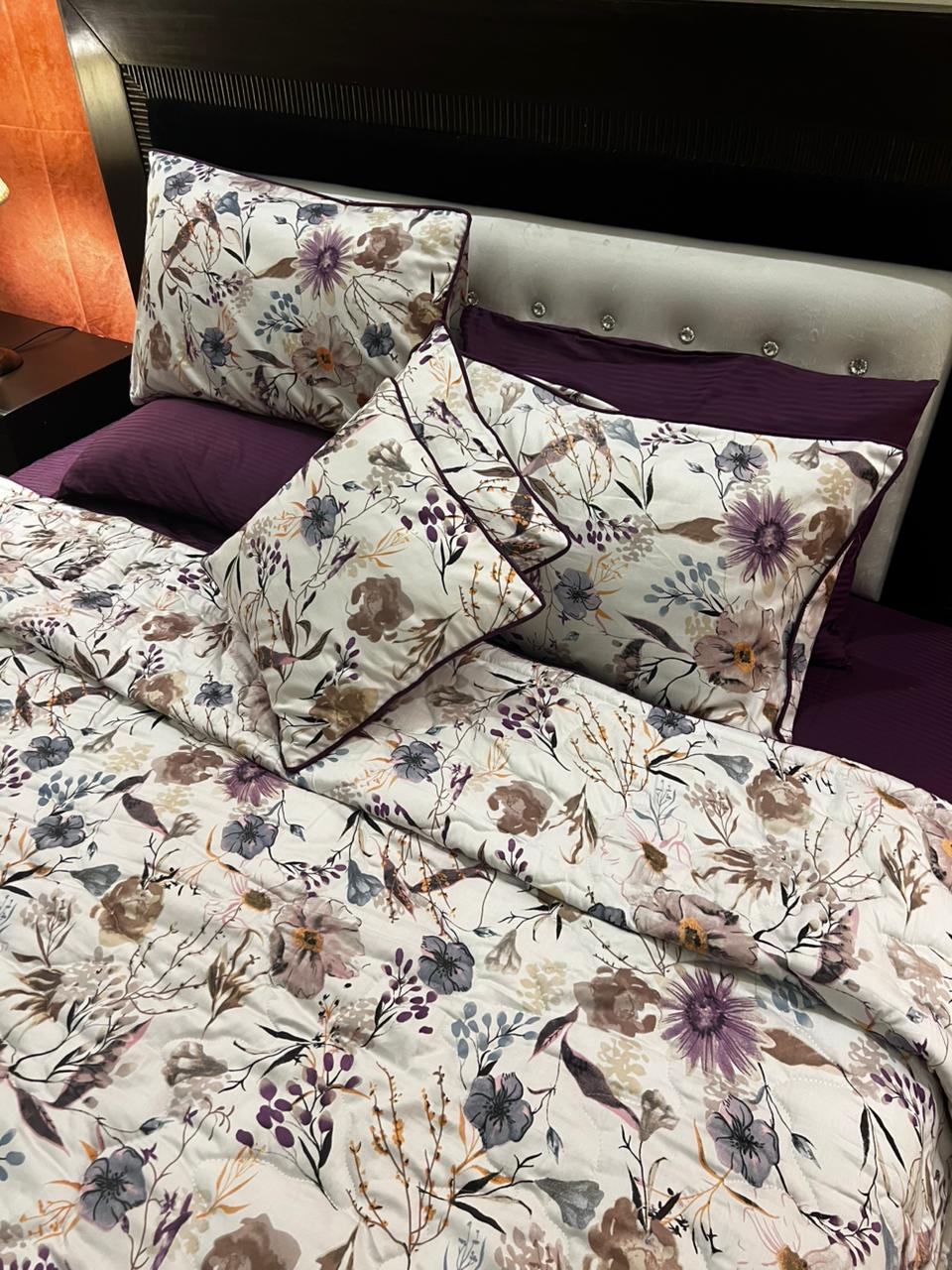 IV644 Luxury Cotton Satin Comforter Set - Light Filling