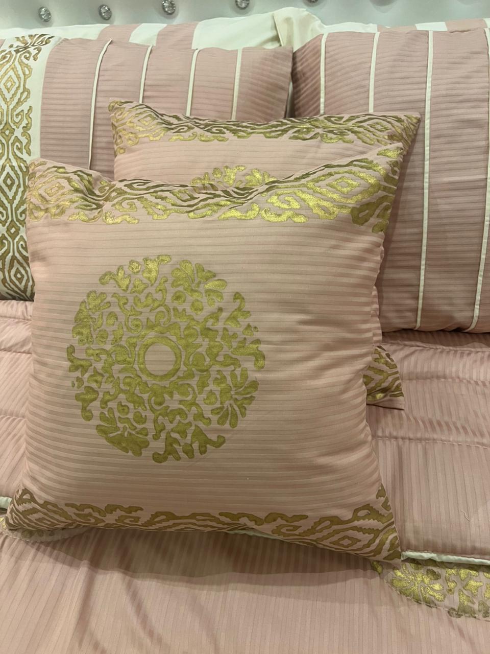 IV605 Luxury Cotton Satin Comforter Set - With Block Printing