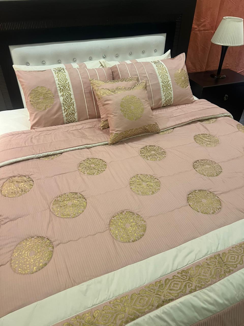 IV605 Luxury Cotton Satin Comforter Set - With Block Printing