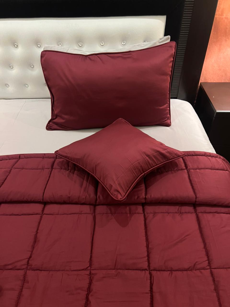 IV569 Luxury Cotton Satin Comforter Set - Light Filling