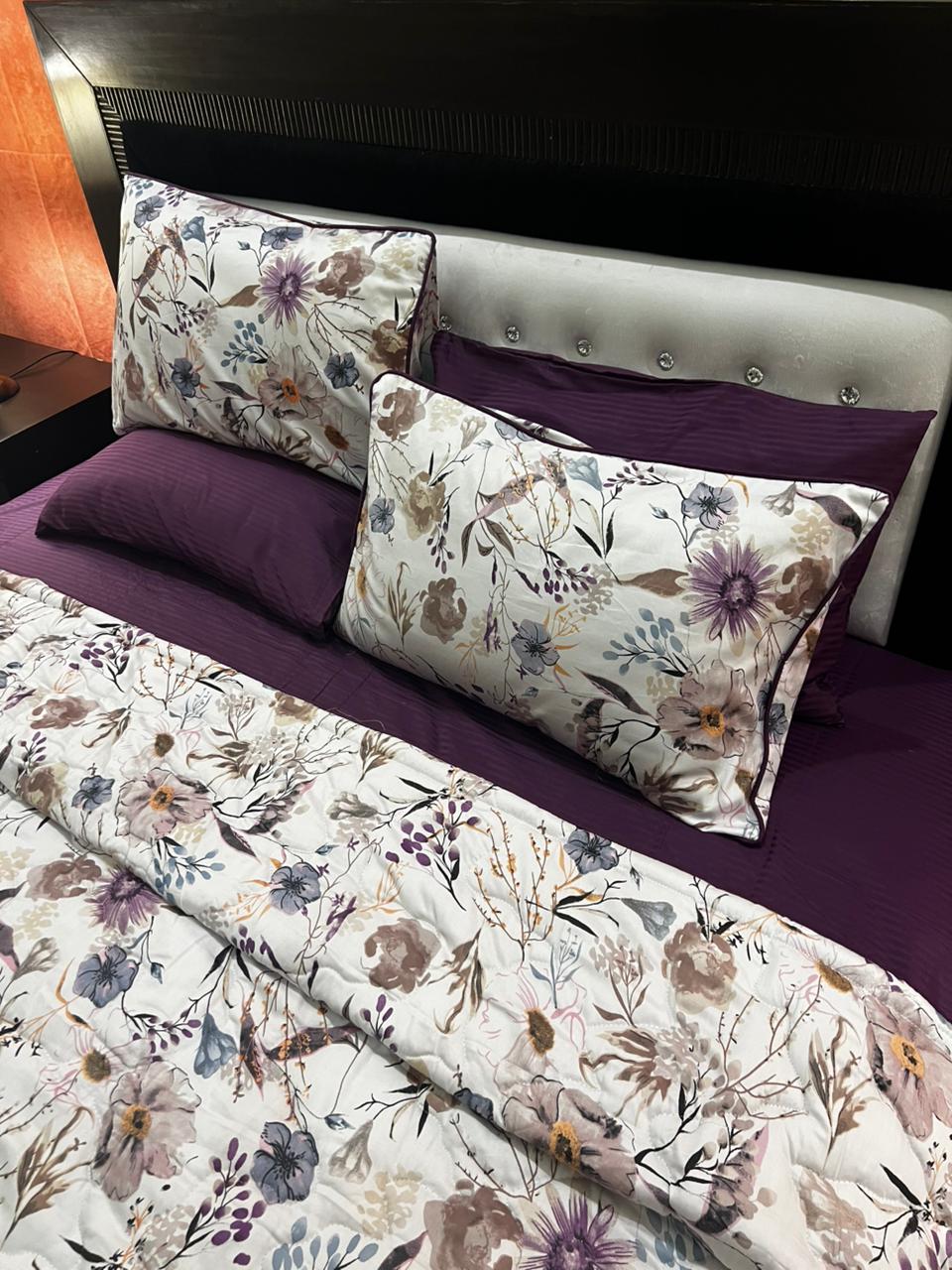 IV644 Luxury Cotton Satin Comforter Set - Light Filling