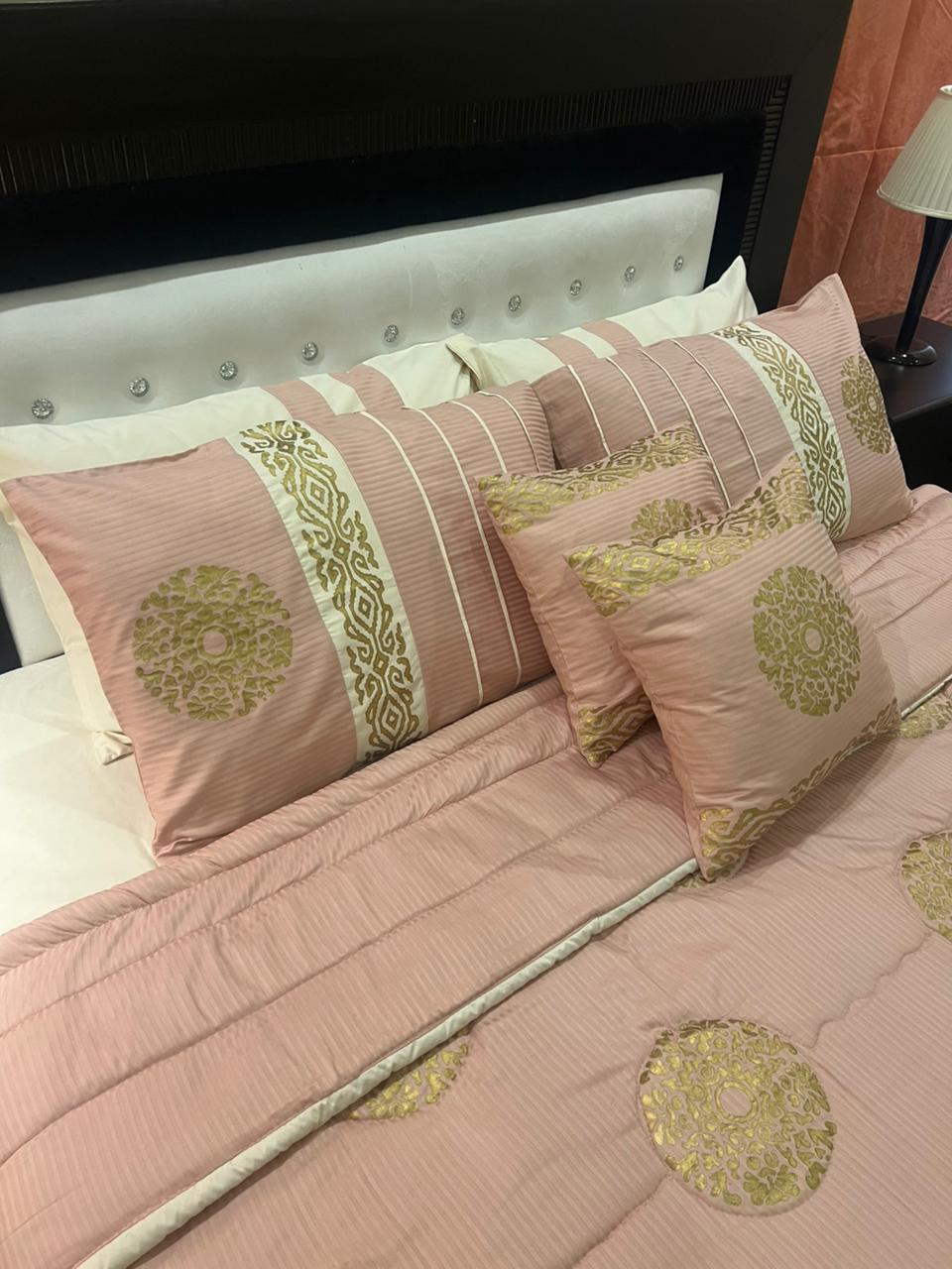 IV605 Luxury Cotton Satin Comforter Set - With Block Printing