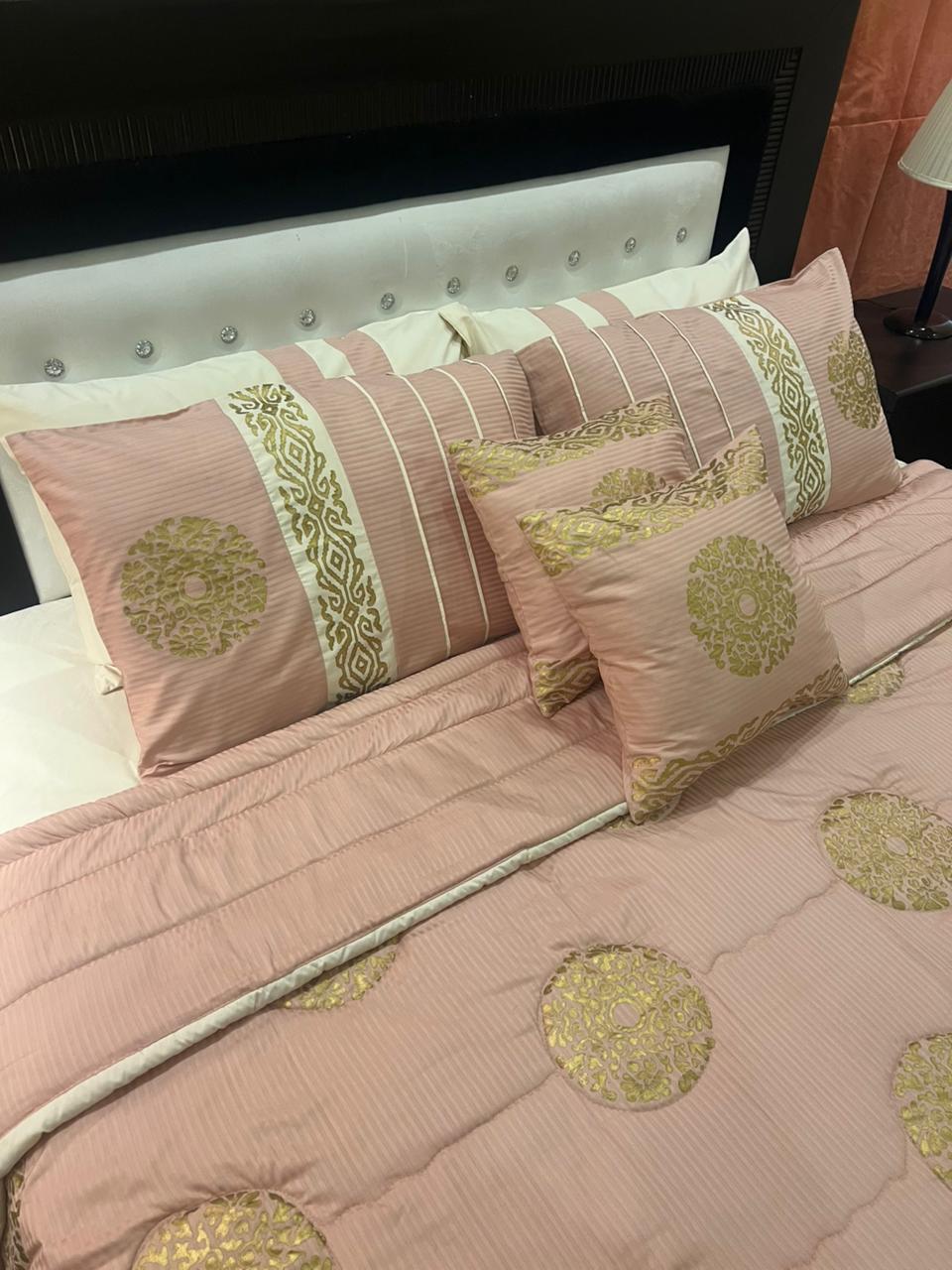 IV605 Luxury Cotton Satin Comforter Set - With Block Printing