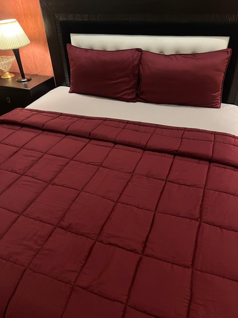 IV569 Luxury Cotton Satin Comforter Set - Light Filling