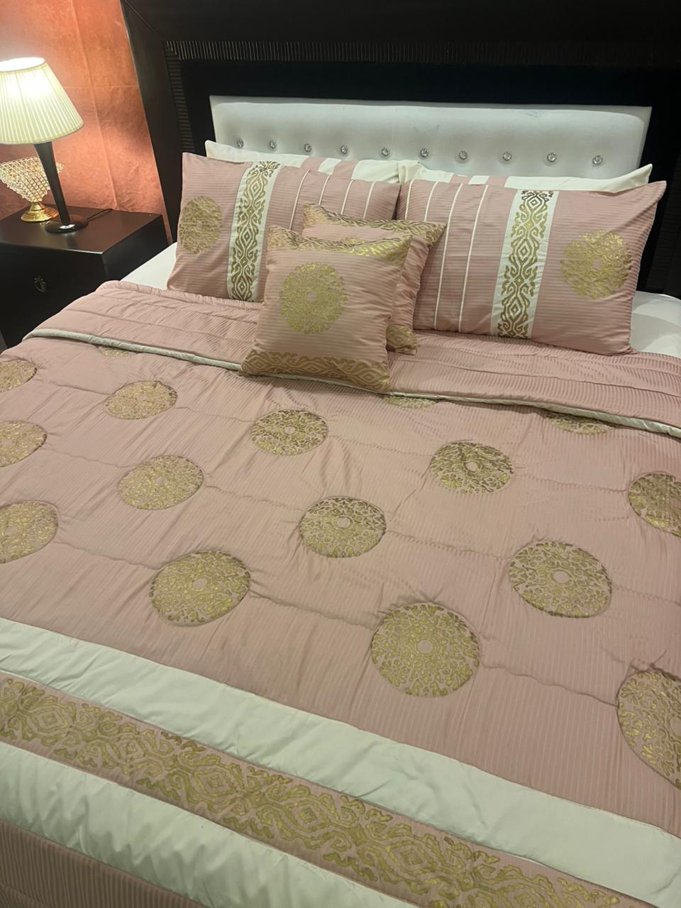 IV605 Luxury Cotton Satin Comforter Set - With Block Printing