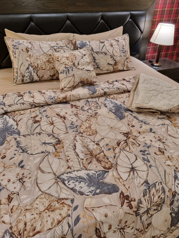 IV137 Luxury Cotton Satin Comforter Set - Light Filling
