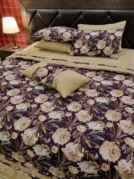 IV353 Luxury Cotton Satin Comforter Set - Light Filling