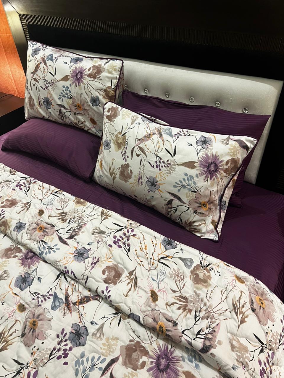 IV644 Luxury Cotton Satin Comforter Set - Light Filling