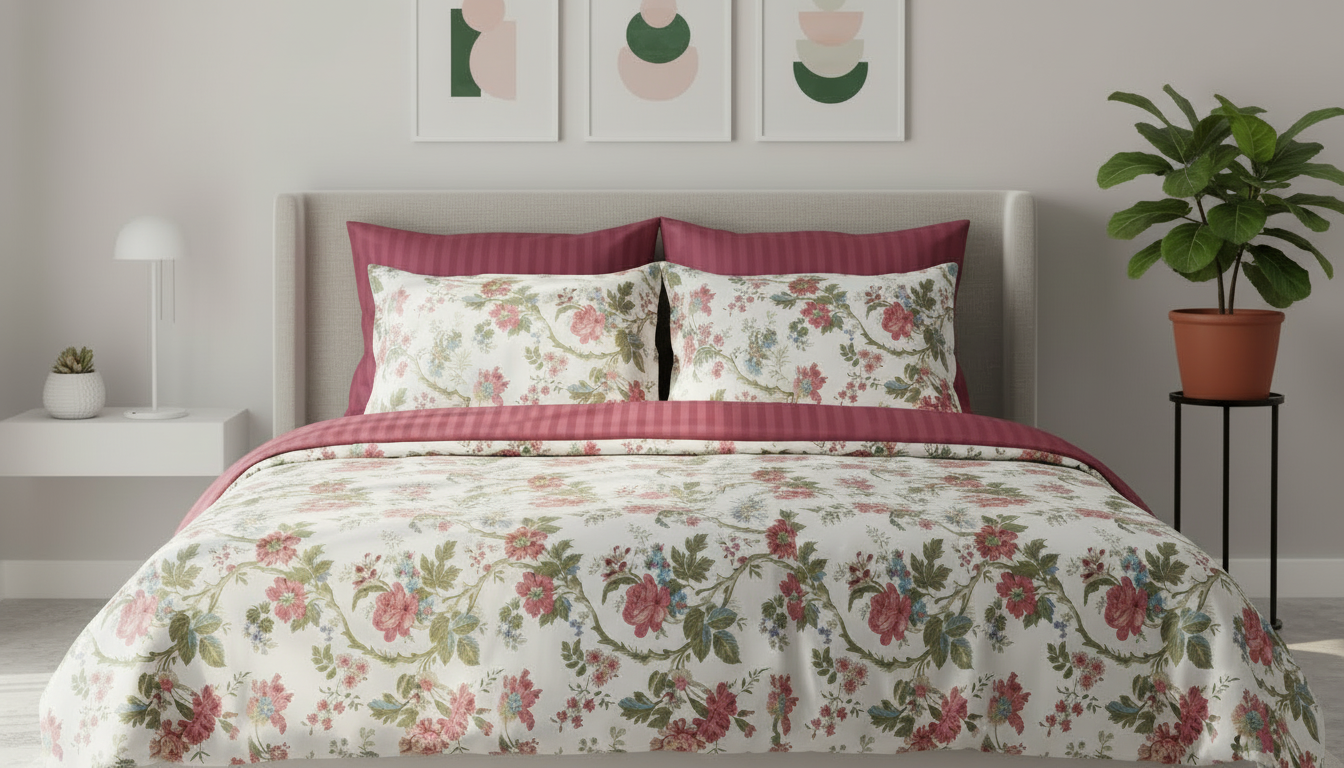 IV862 Luxury Cotton Satin Comforter Set - Light Filling