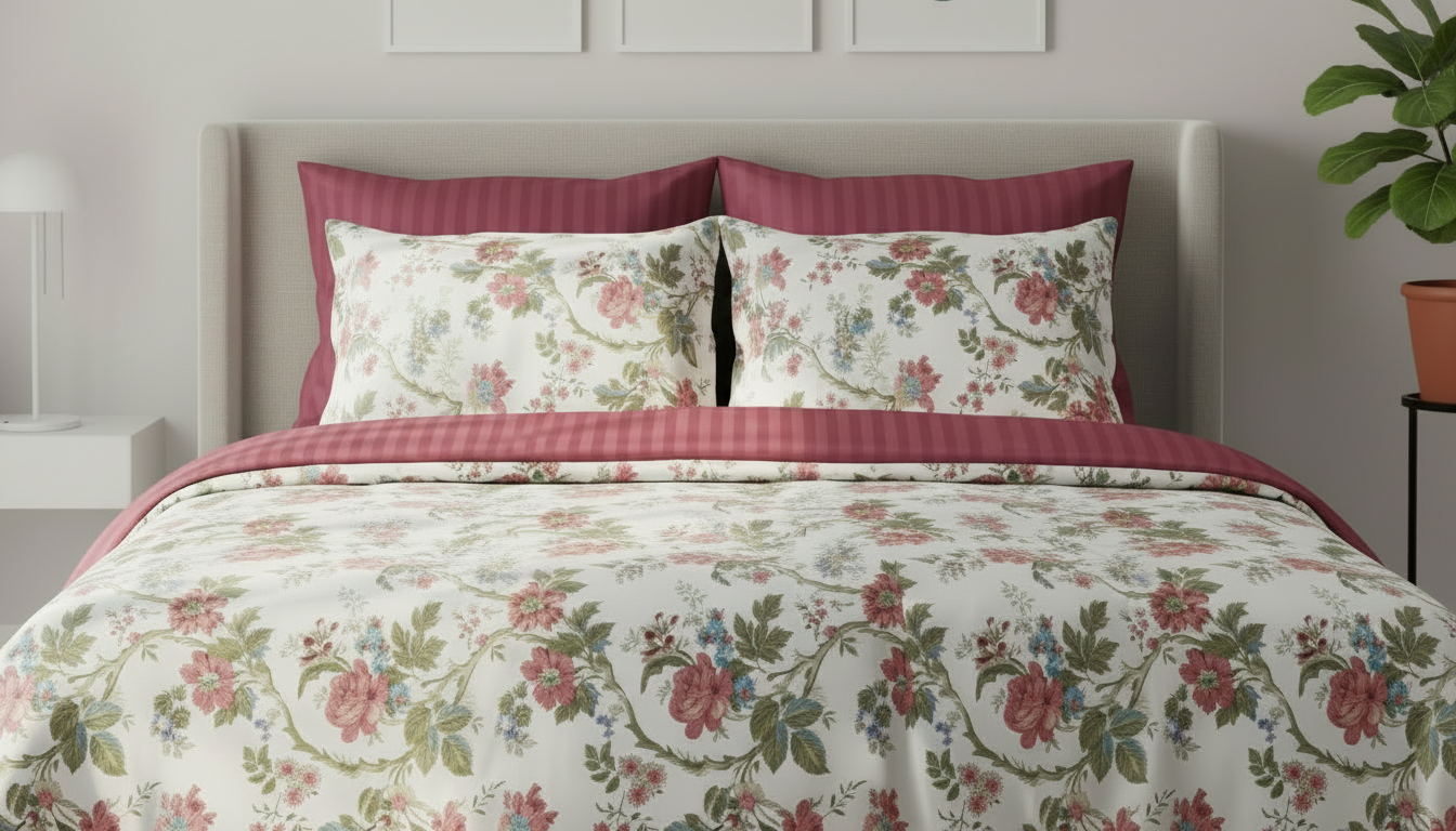 IV862 Luxury Cotton Satin Comforter Set - Light Filling