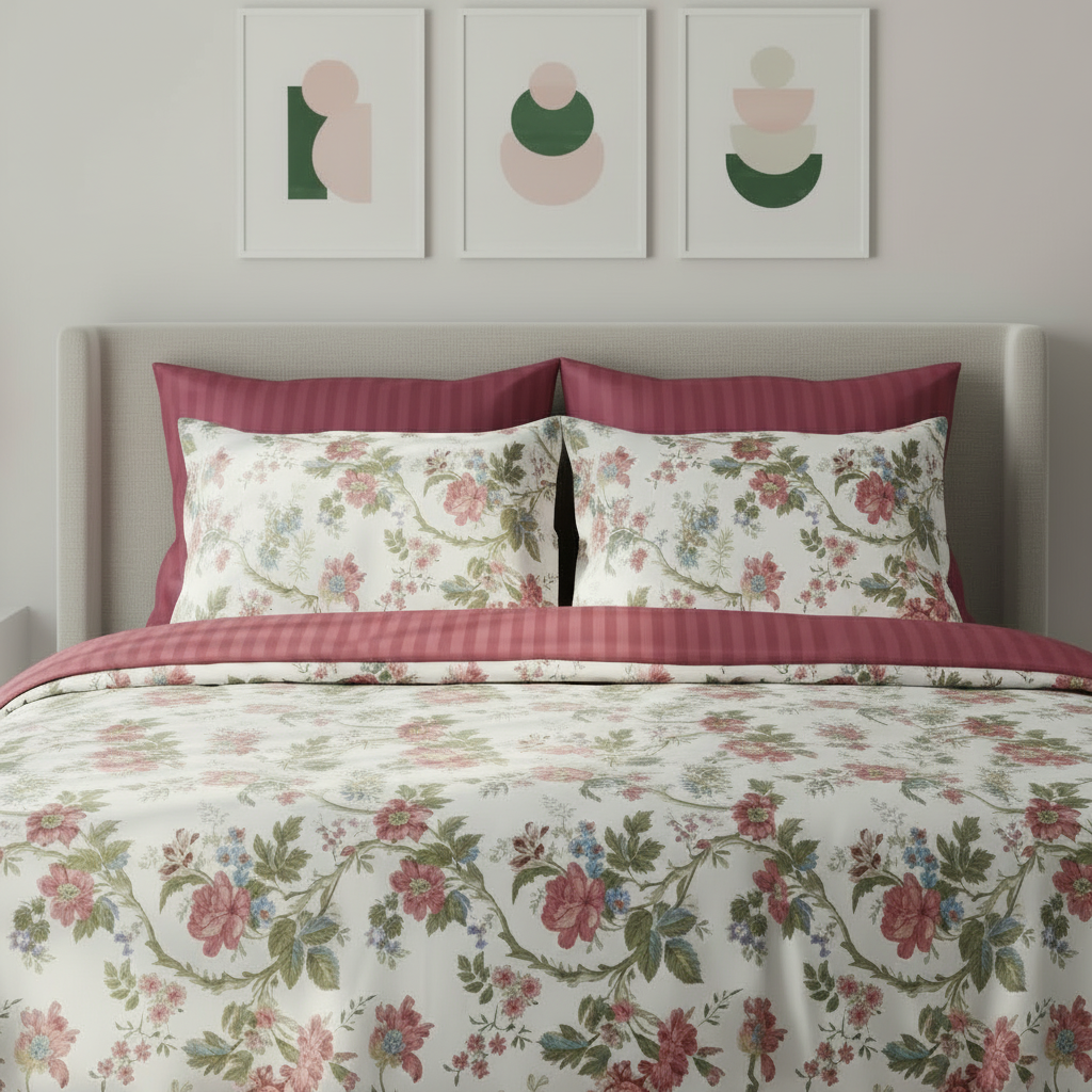 IV862 Luxury Cotton Satin Comforter Set - Light Filling