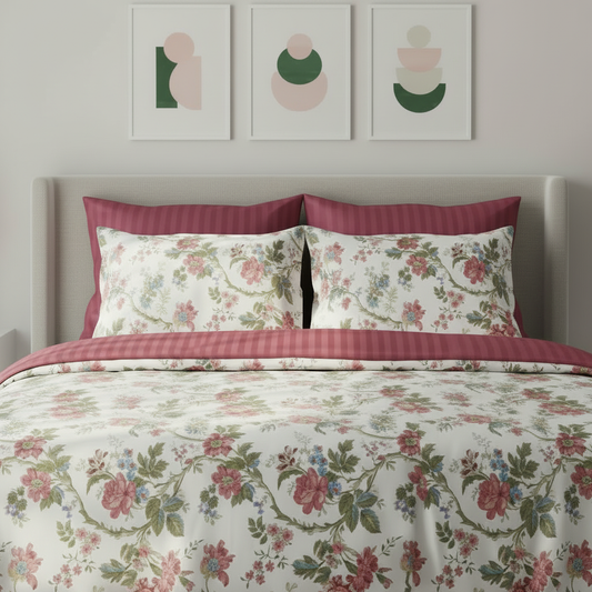 IV862 Luxury Cotton Satin Comforter Set - Light Filling