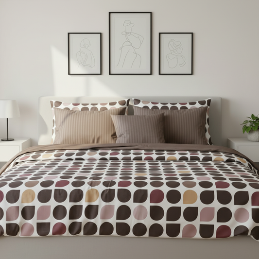 IV863 Luxury Cotton Satin Comforter Set - Light Filling