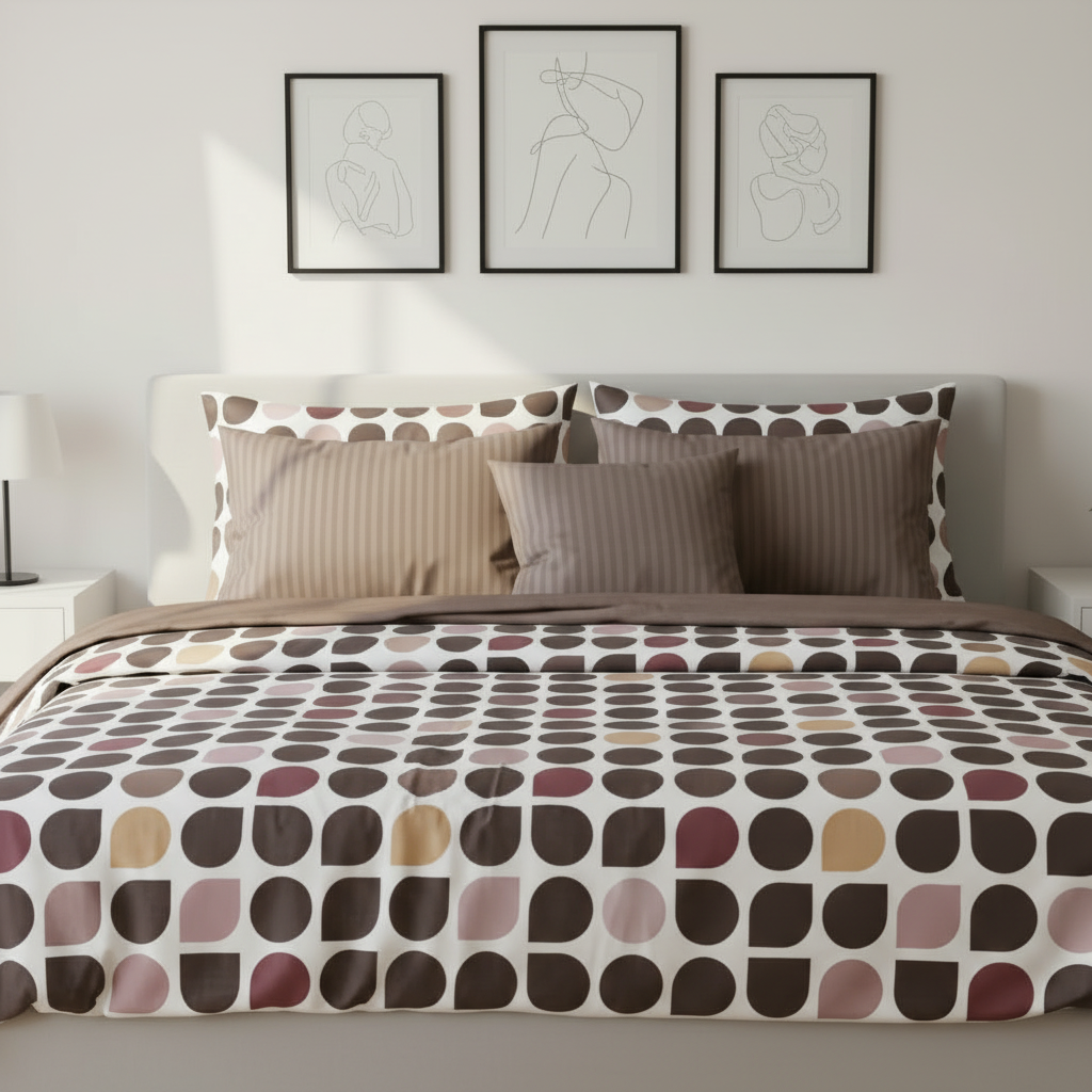 IV863 Luxury Cotton Satin Comforter Set - Light Filling