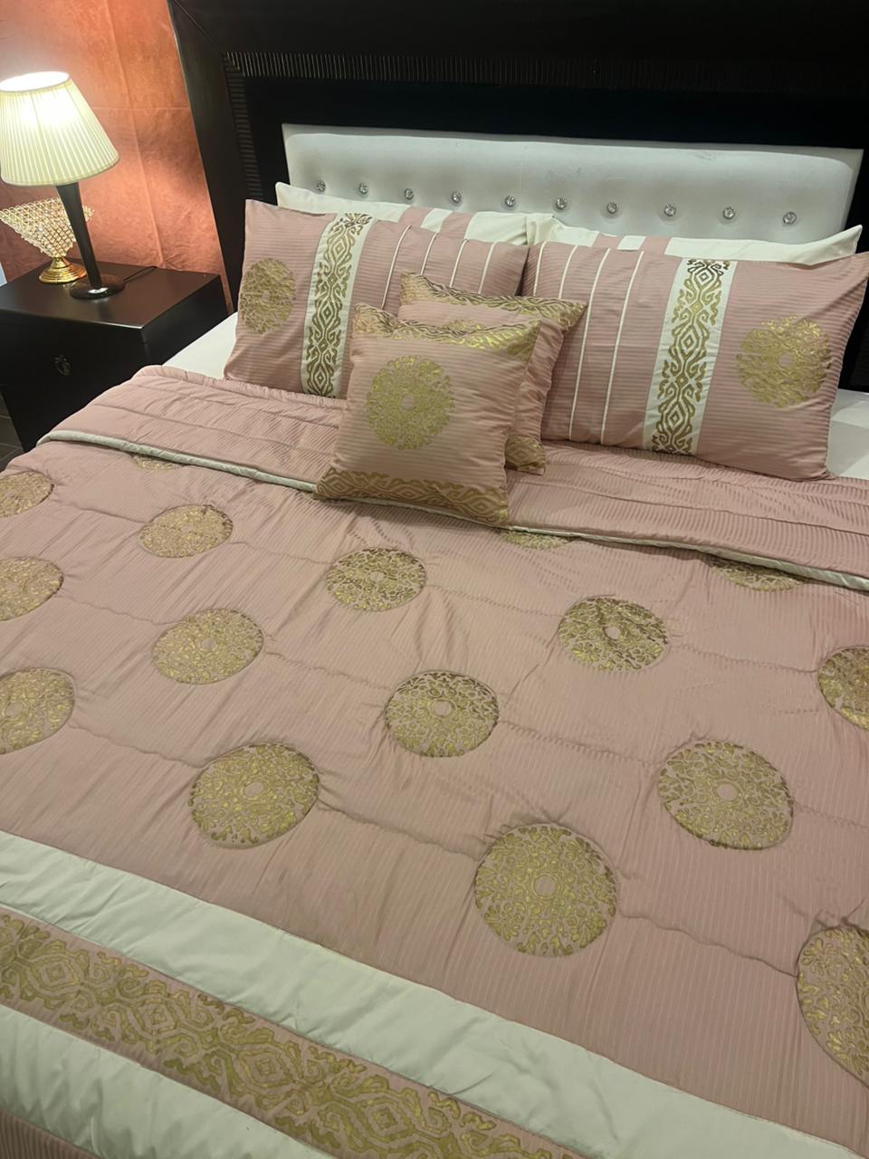 IV605 Luxury Cotton Satin Comforter Set - With Block Printing