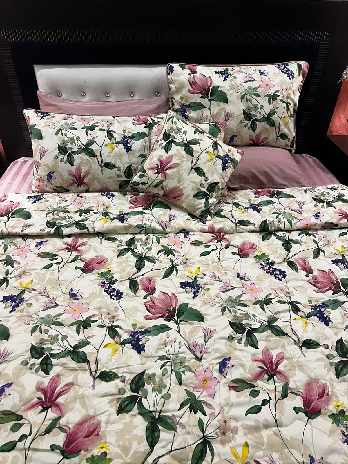 IV645 Luxury Cotton Satin Comforter Set - Light Filling