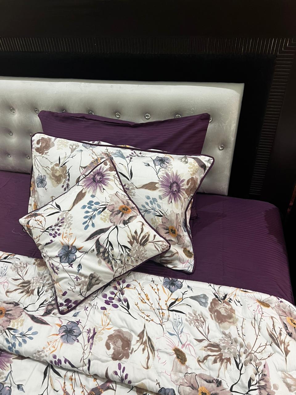 IV644 Luxury Cotton Satin Comforter Set - Light Filling
