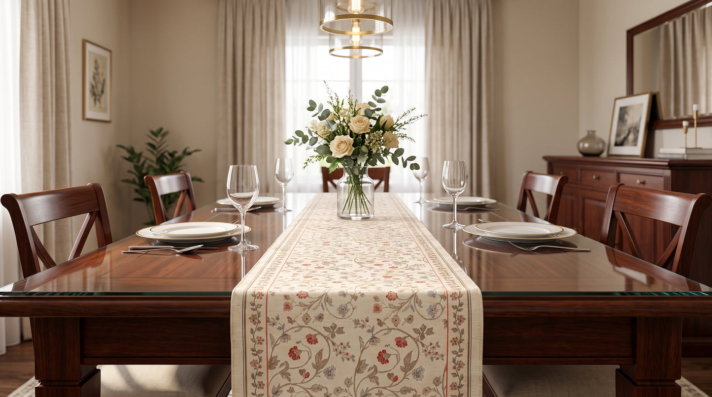 Vintage Vine Jacquard Table Runner