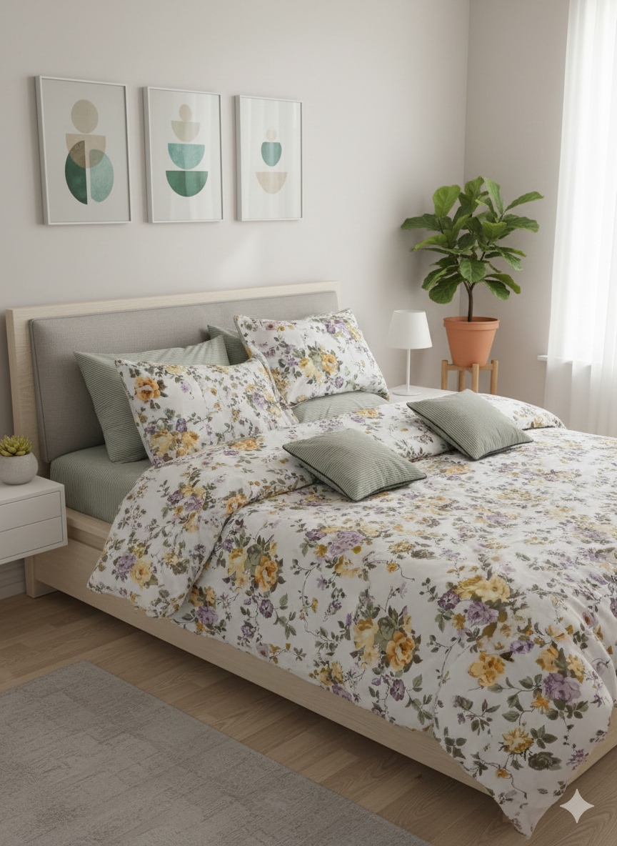 IV755 Cotton Comforter Set - Light Filling