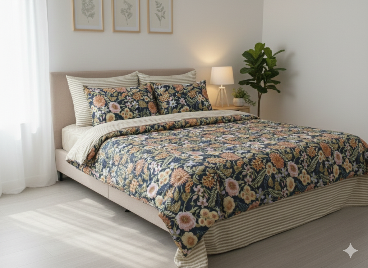 IV750 Cotton Comforter Set - Light Filling