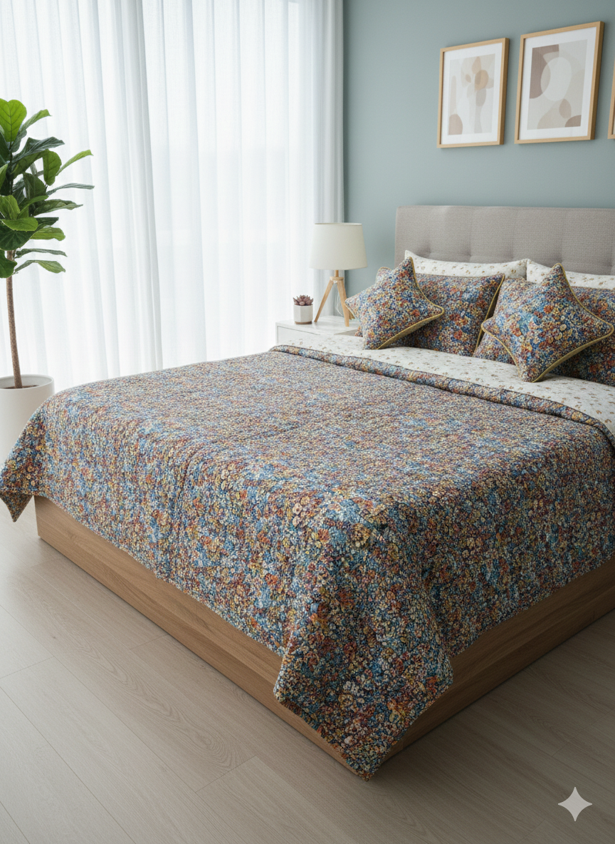 IV595 Cotton Comforter Set - Light Filling