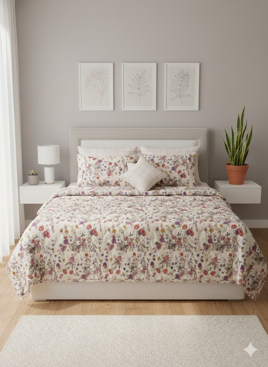 IV604 Cotton Comforter Set - Light Filling