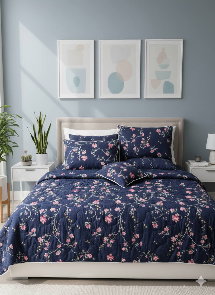IV648 Cotton Comforter Set - Light Filling