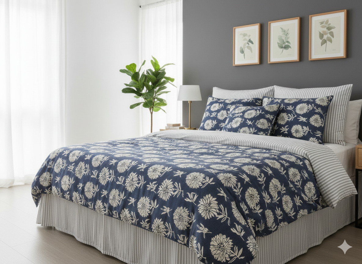 IV747 Cotton Comforter Set - Light Filling